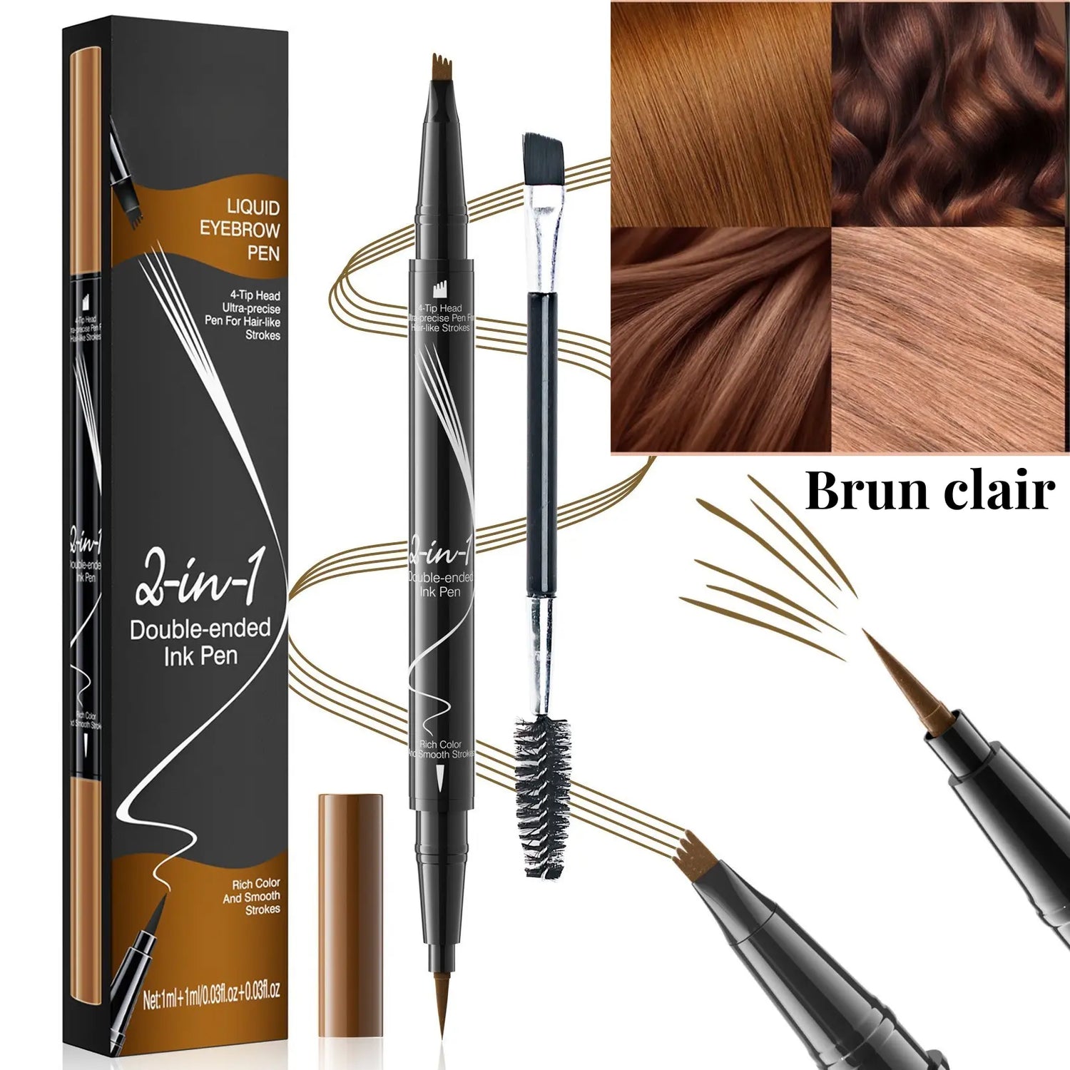 HelloBloomy | Crayon à sourcils 4 pointes ultraprécises + pointe fine HelloBloomy Shop