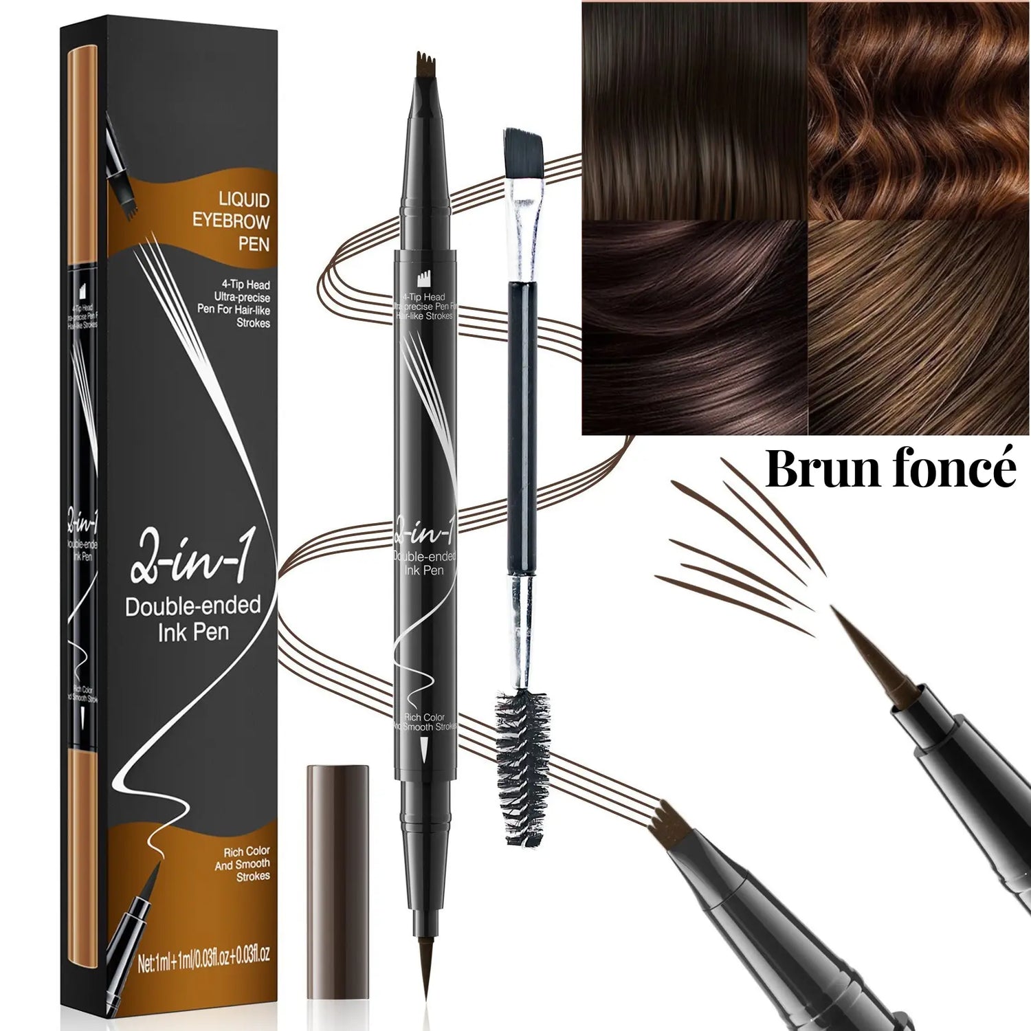 HelloBloomy | Crayon à sourcils 4 pointes ultraprécises + pointe fine HelloBloomy Shop