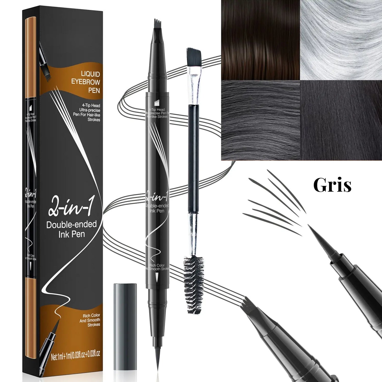 HelloBloomy | Crayon à sourcils 4 pointes ultraprécises + pointe fine HelloBloomy Shop