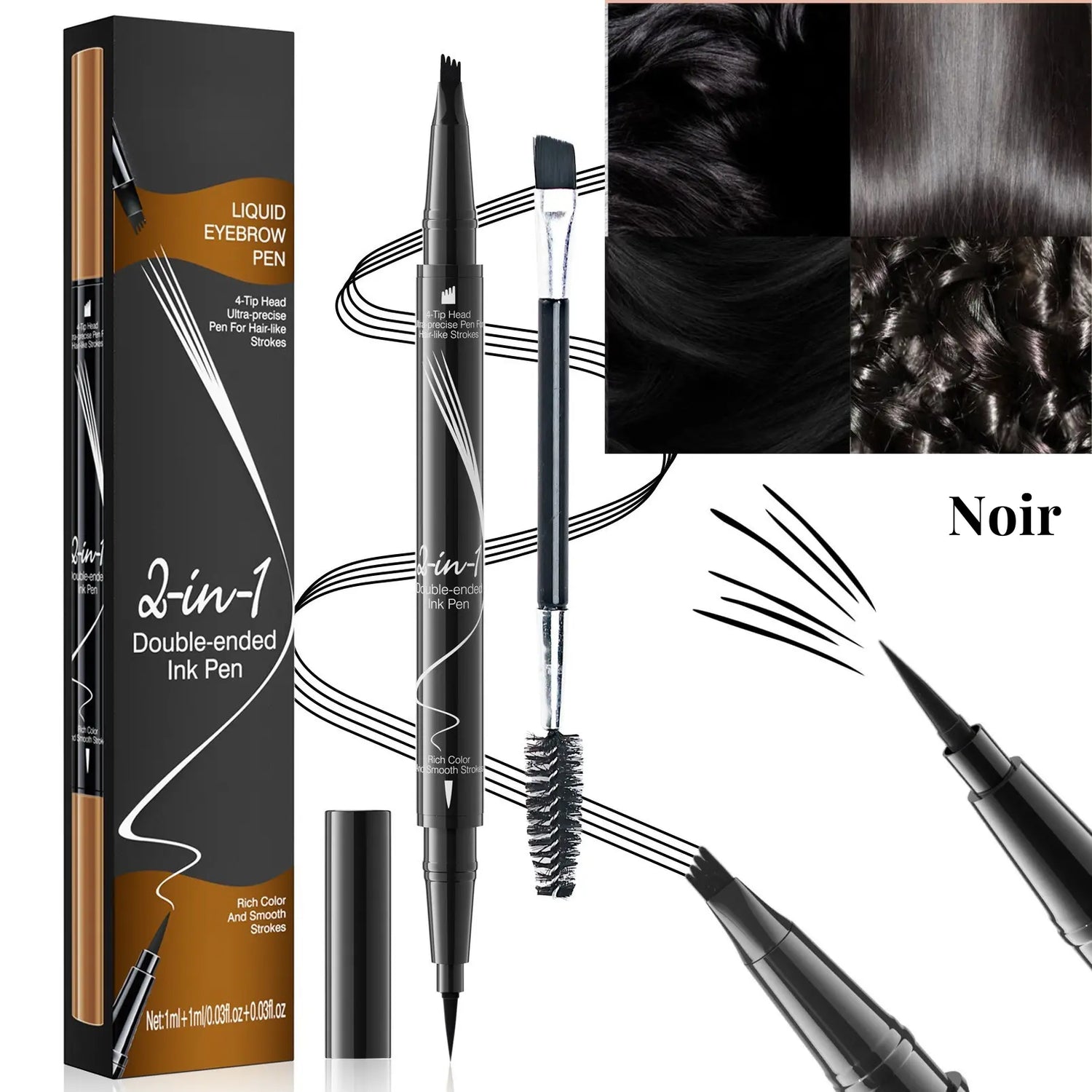 HelloBloomy | Crayon à sourcils 4 pointes ultraprécises + pointe fine HelloBloomy Shop